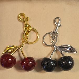 Cherry Keychain - Red OR Black - Choose 1